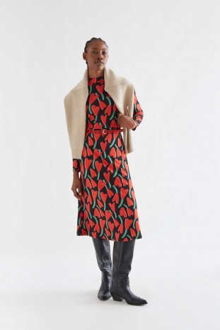 VESTIDO MIDI CORAZONES CICLAMEN COMPAÑÍA FANTÁSTICA