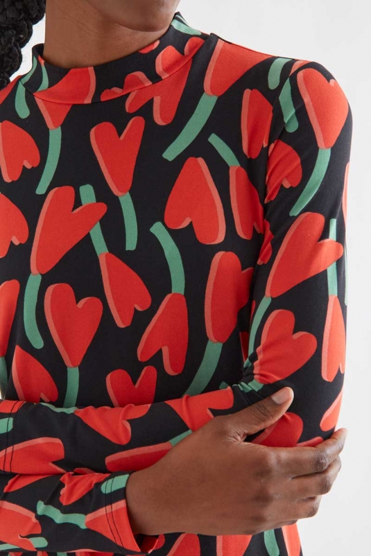 VESTIDO MIDI CORAZONES CICLAMEN COMPAÑÍA FANTÁSTICA