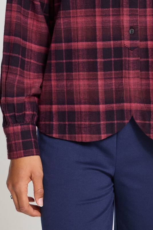 CAMISA GRANATE CUADROS DALIA ICHI