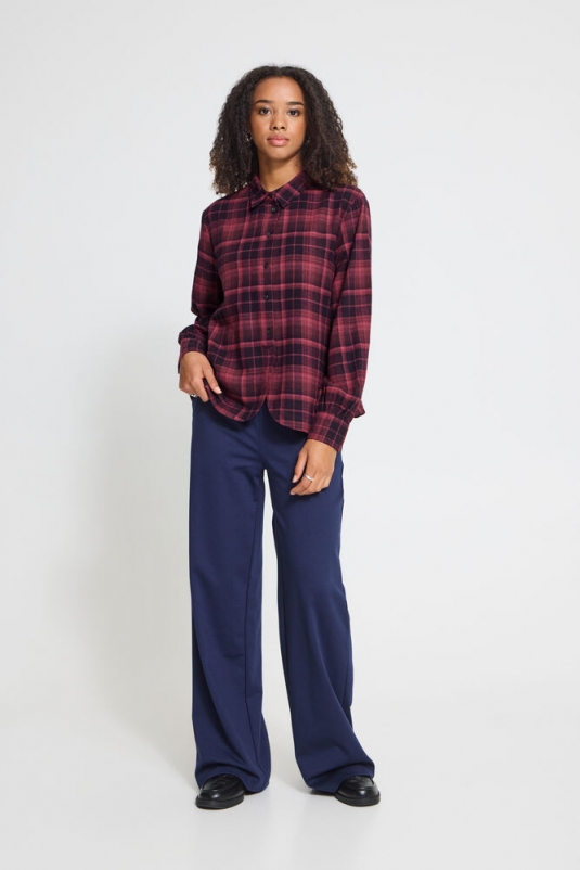 CAMISA GRANATE CUADROS DALIA ICHI